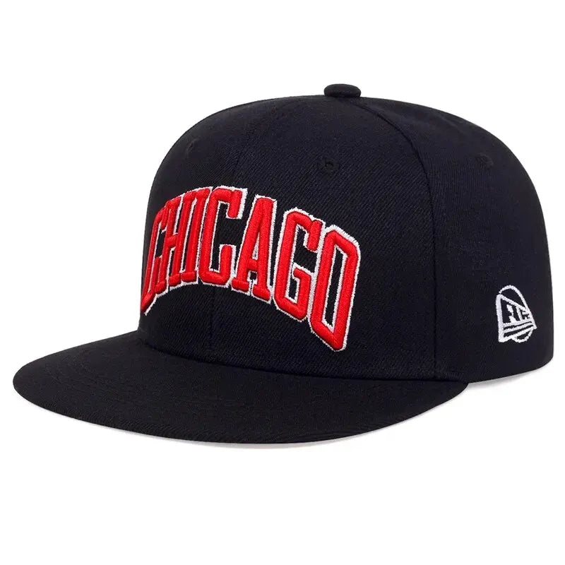 Unisex CHICAGO Embroidery Hip-Hop Hats Outdoor Adjustable Casual Baseball Caps Sunscreen Hat