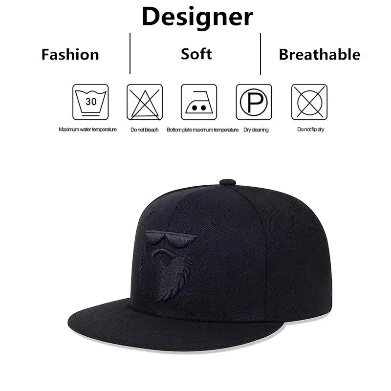 Unisex Uncle Beard Embroidery Hip-Hop Hats Outdoor Adjustable Casual Baseball Caps Sunscreen Hat