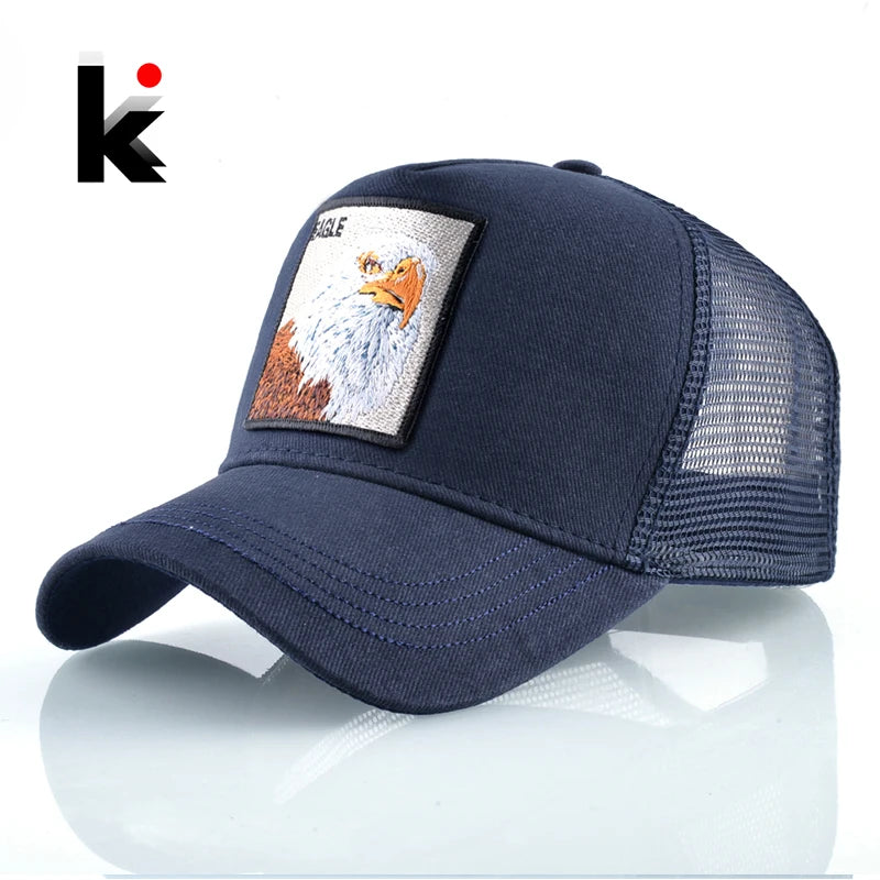 Embroidery Baseball Caps Men 2019 Eagle Snapback Hats for Women Fashion USA Hip Hop Bones Breathable Mesh Streetwear Trucker Cap