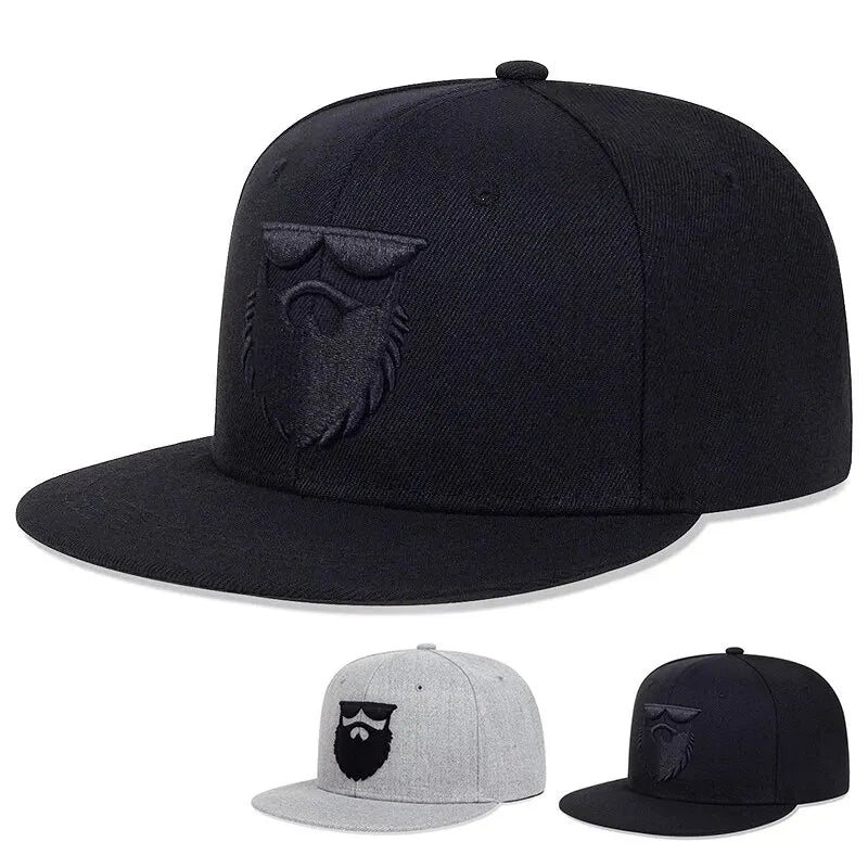 Unisex Uncle Beard Embroidery Hip-Hop Hats Outdoor Adjustable Casual Baseball Caps Sunscreen Hat