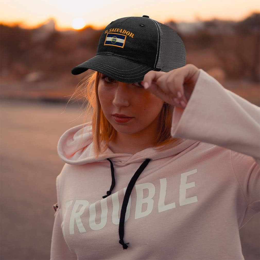 Richardson Trucker Mesh Hat El Salvador Flag Embroidery Dad for Men & Women