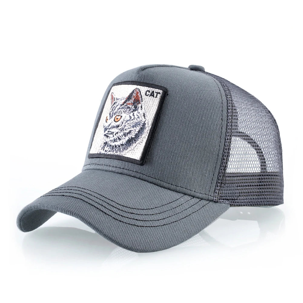 Fashion Baseball Cap with Cat Embroidery Patch Snapback Hip Hop Trucker Caps Men and Women Outdoor Streetwear Caps TMDHLM