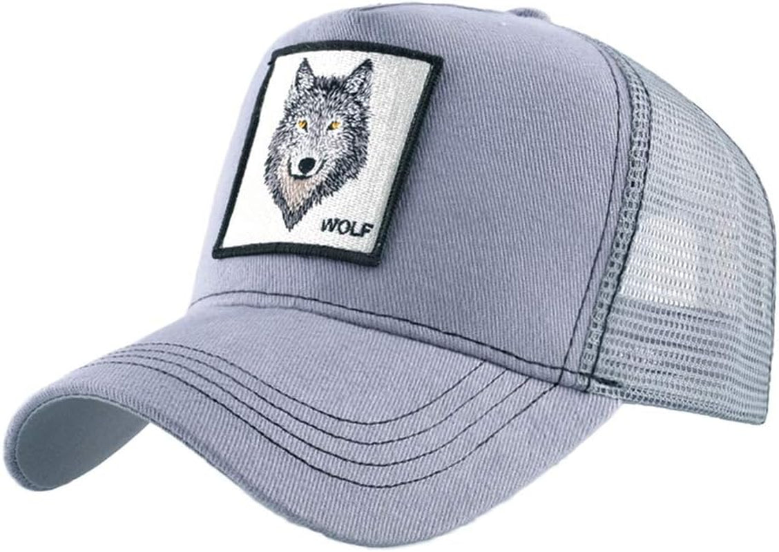 Unisex Animal Mesh Trucker Hat Snapback Embroidered Patch Baseball Caps