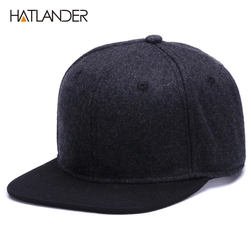 High Quality Wool Snapback Caps Plain Camouflage Baseball Cap and Hat Men Women Winter Hat Flat Brim Blank Hip Hop Cap