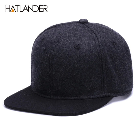 High Quality Wool Snapback Caps Plain Camouflage Baseball Cap and Hat Men Women Winter Hat Flat Brim Blank Hip Hop Cap