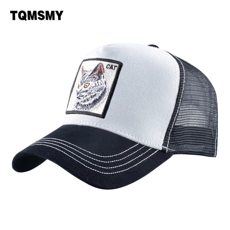 Fashion Baseball Cap with Cat Embroidery Patch Snapback Hip Hop Trucker Caps Men and Women Outdoor Streetwear Caps TMDHLM