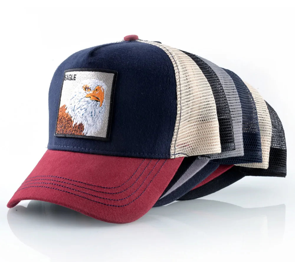 Embroidery Baseball Caps Men 2019 Eagle Snapback Hats for Women Fashion USA Hip Hop Bones Breathable Mesh Streetwear Trucker Cap