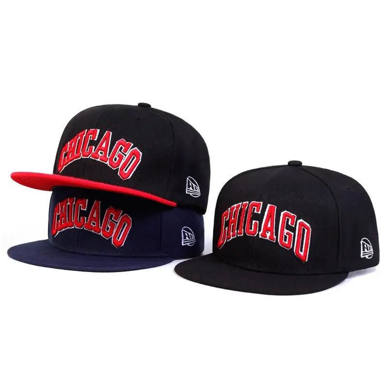 Unisex CHICAGO Embroidery Hip-Hop Hats Outdoor Adjustable Casual Baseball Caps Sunscreen Hat