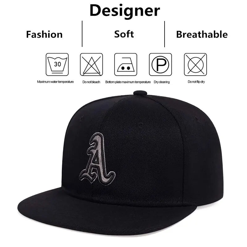 Unisex Gothic Alphabet Embroidery Hip-Hop Hats Outdoor Adjustable Casual Baseball Caps Sunscreen Hat